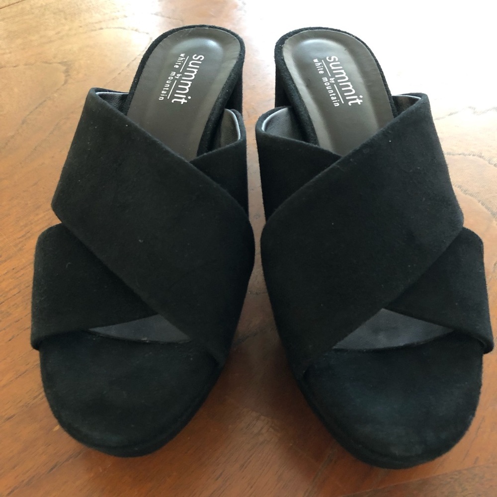 Summit by White Mountain Crisscross Suede Heels - Picture 2 of 10